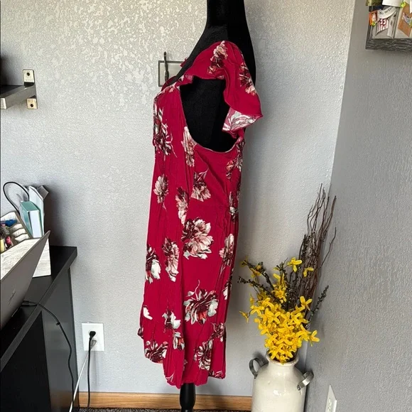 Maurices Red and White Floral Dress - Picture 4 of 7